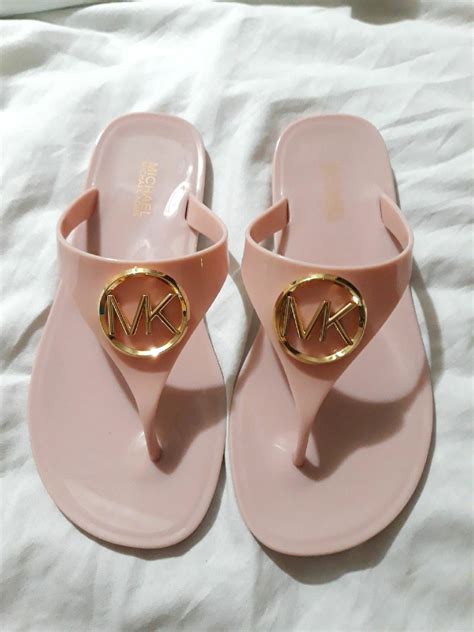 pink michael kors sandels gold mk emblem|Shoes .